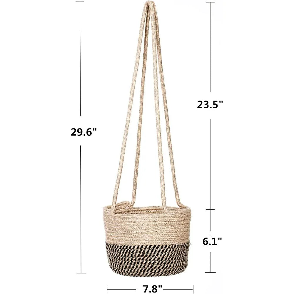 Jute Rope Hanging Planter Basket For Indoor Plants