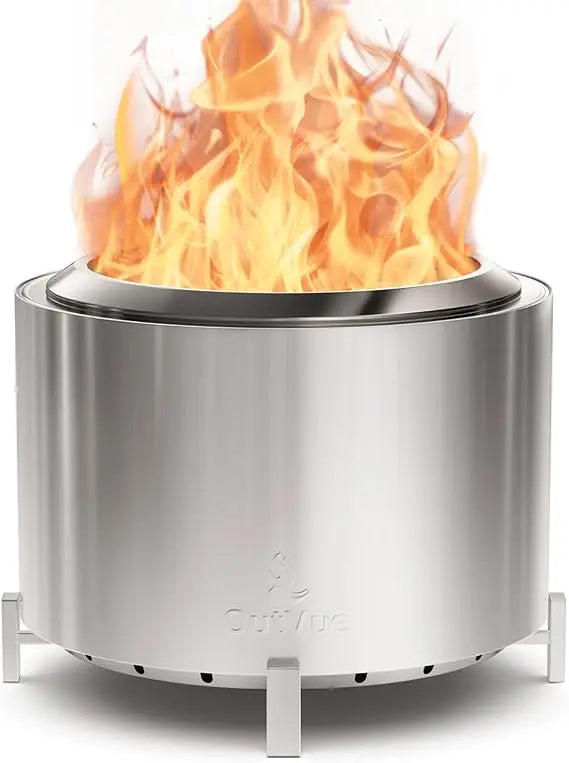 Outvue Smokeless Wood Burning Outdoor Fire Pit For Bonfires