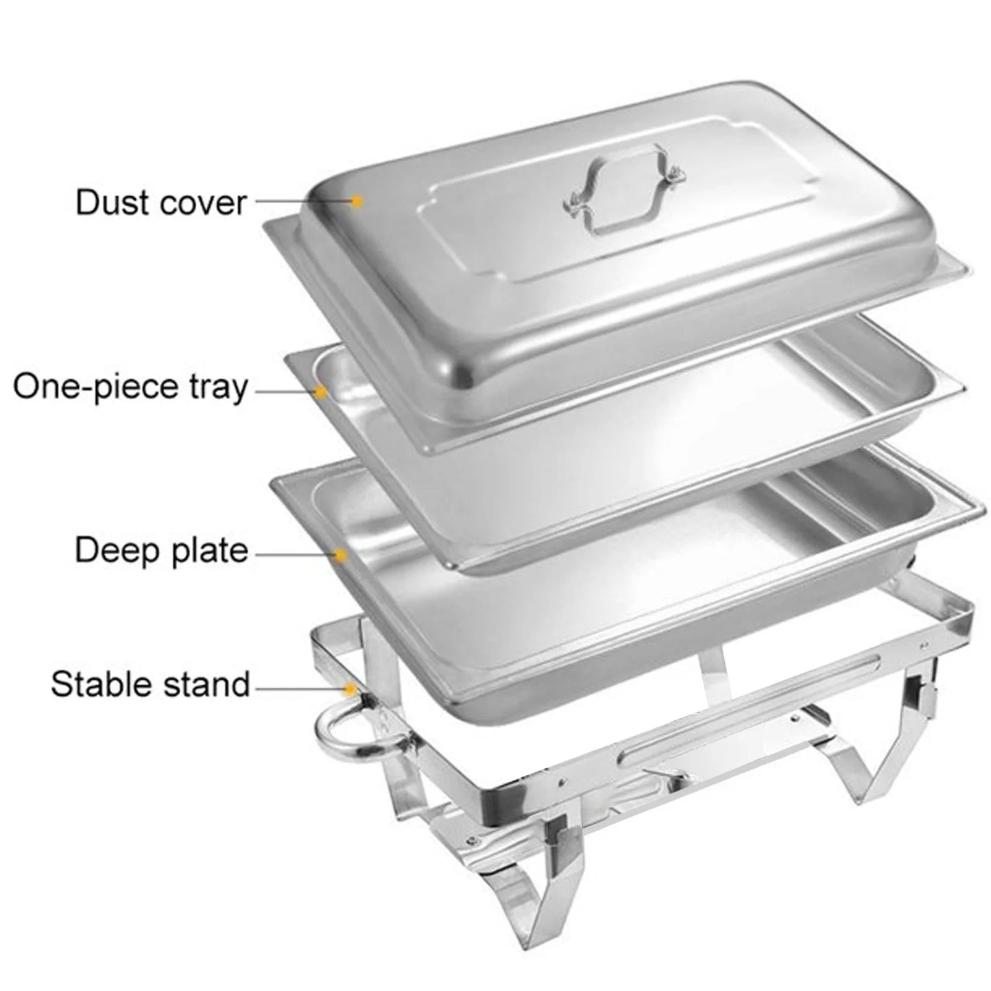 Stainless Steel Chafing Dish Buffet Set With Fuel Holders