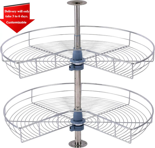 Base Corner Cabinet Lazy Susan Organizer Kidney Shaped Shelves