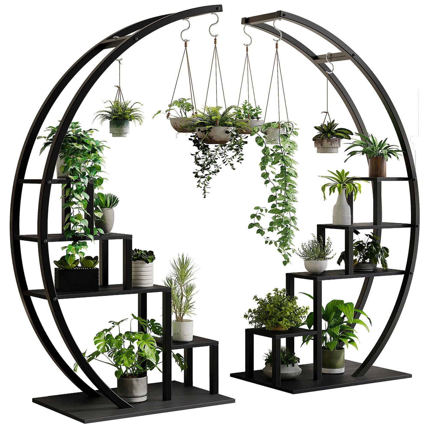TWISTER.CK 2 Pack 5-Tier Indoor Plant Stand With Metal Racks