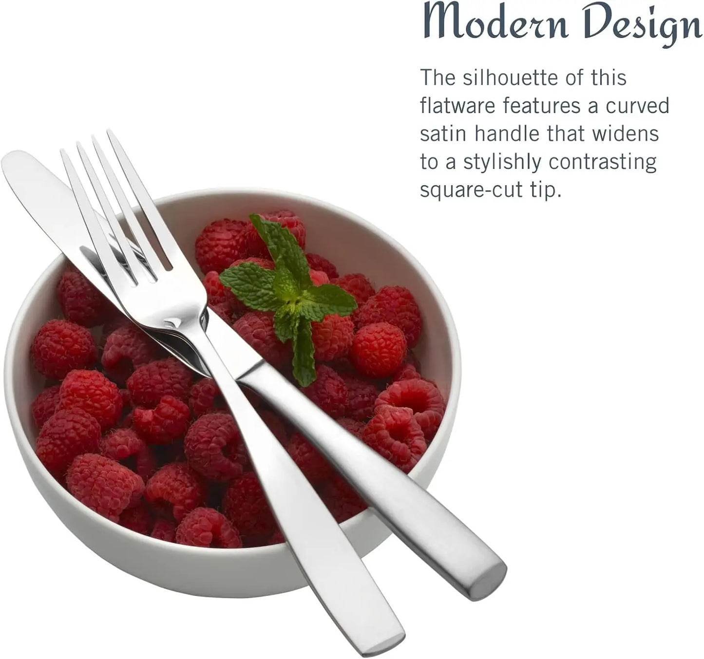 Satin Loft 65 Piece Flatware Set Stainless Steel Silverware