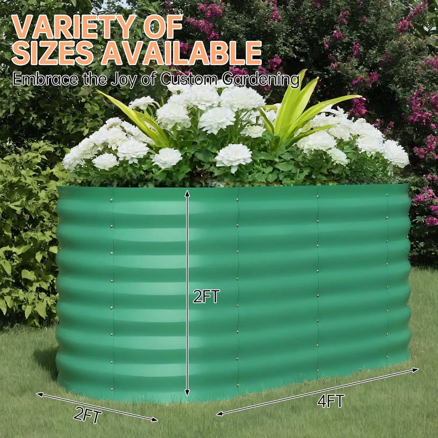 TWISTER.CK Galvanized Raised Garden Bed Kit For Vegetables Open Bottom