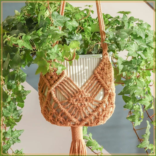 Macrame Plant Hangers 2 Pack With S Hooks Indoors Handmade