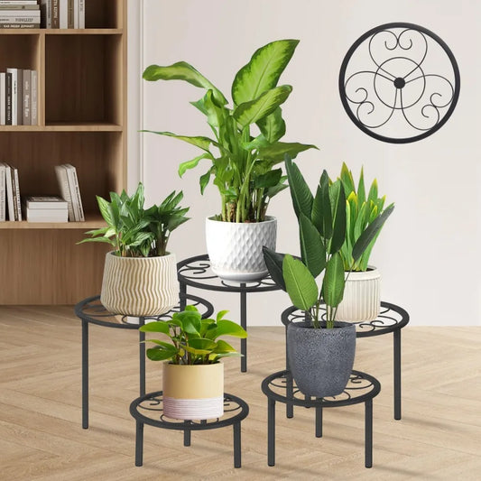 NBVCX Five Metal Plant Stand Set Heavy Duty Indoor Outdoor