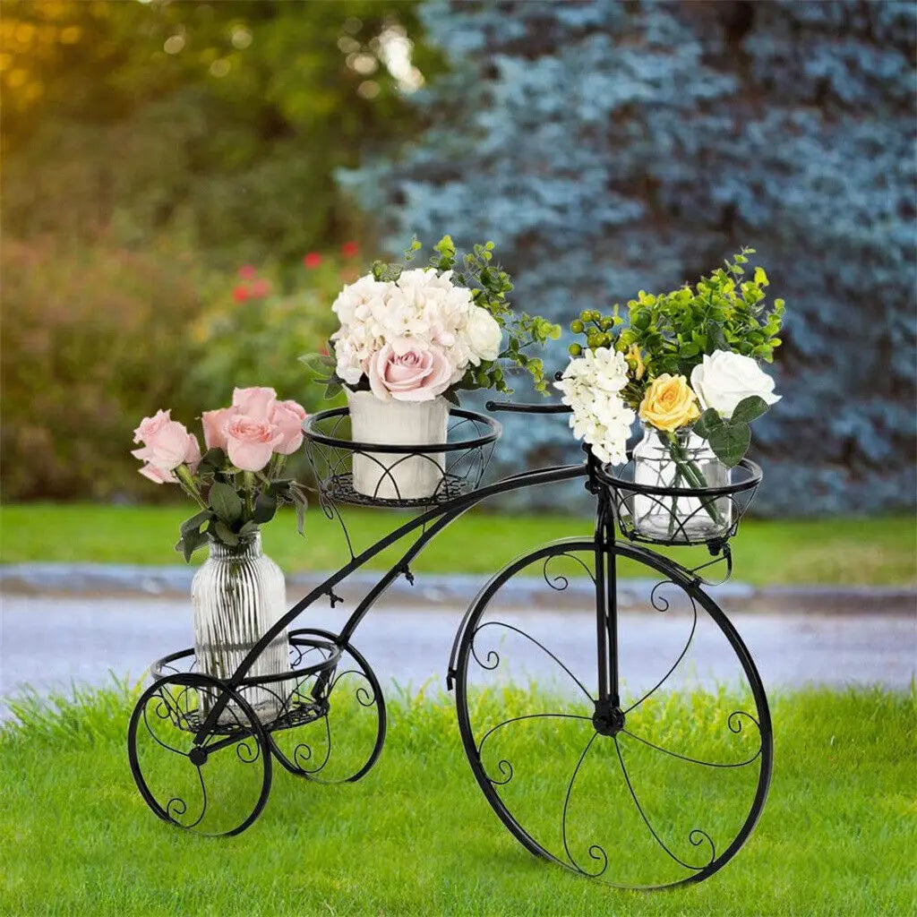 Wisfor 3Tier Bicycle Shaped Metal Plant Stand Flower Pot Holder