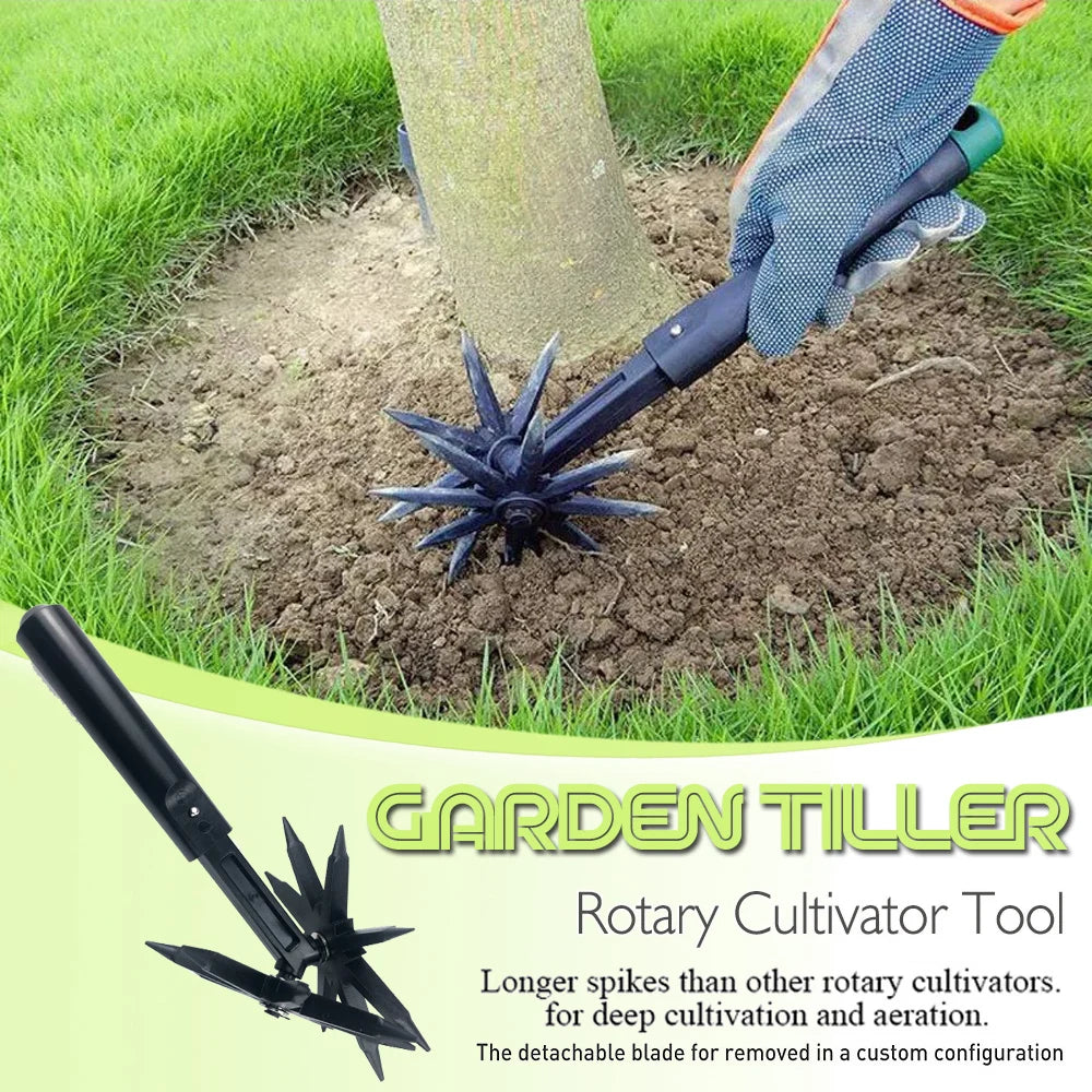Garden Tiller Rotary Cultivator Tool For Weeding And Soil Loosening