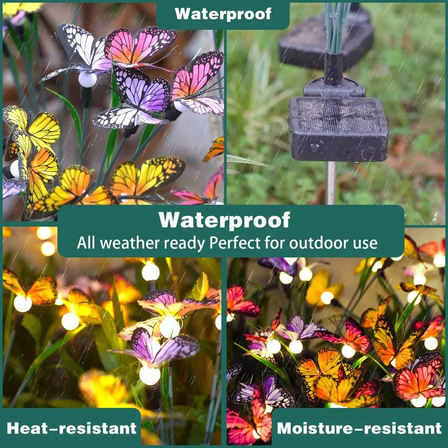 Solar Swaying Butterfly Garden Lights For Outdoor Yard