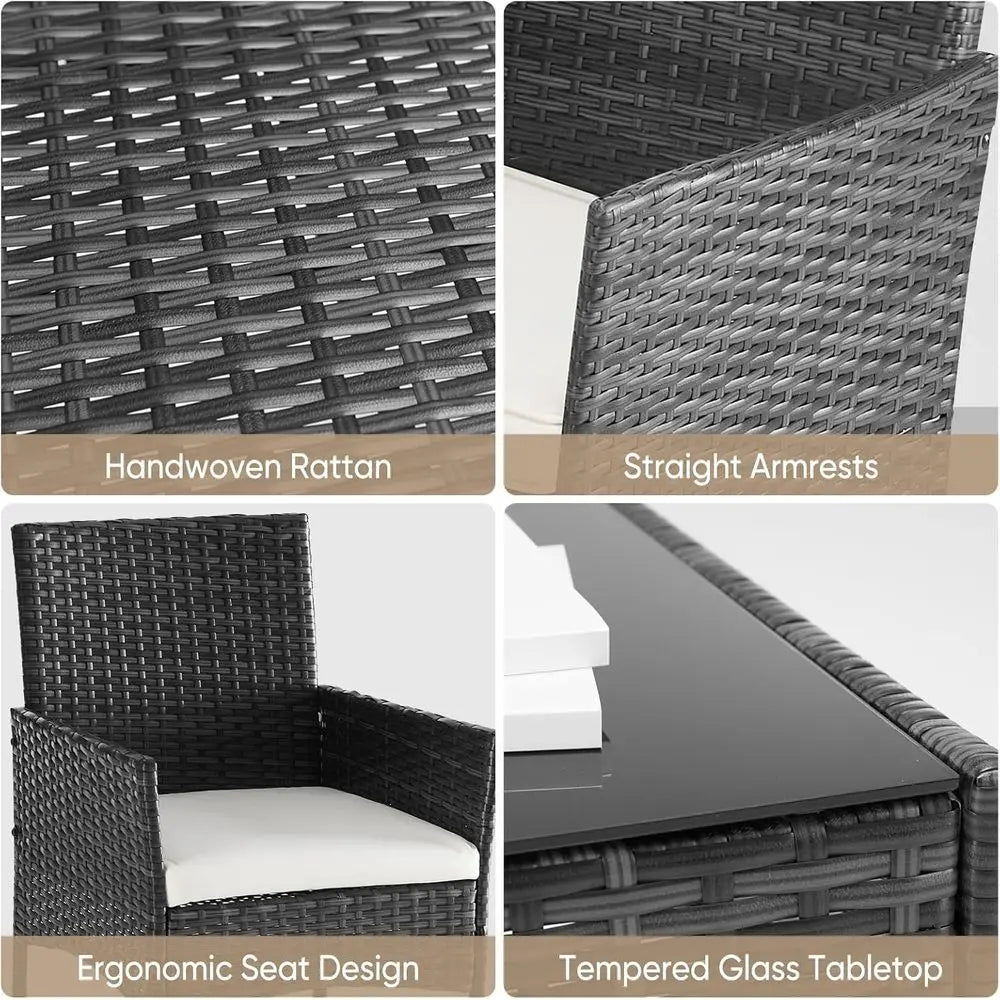 All-Weather Outdoor Wicker Patio Furniture Set With Removable Cushions