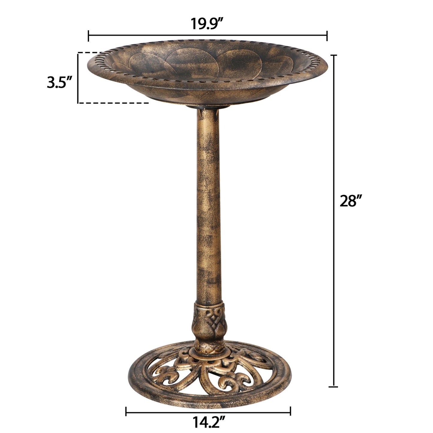 Pedestal Bird Bath Freestanding Garden Decor Antique Style
