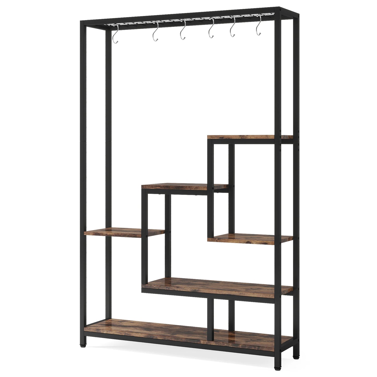 Tribesigns Five Tier Tall Indoor Plant Stand With Hanging Hooks