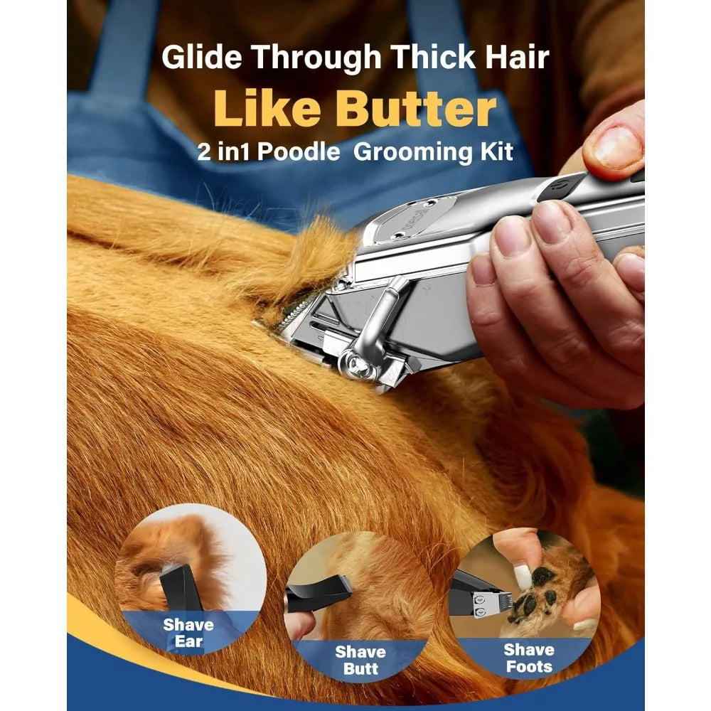 XMSJ Dog Grooming Kit Heavy Hair Low Noise Cordless Clippers