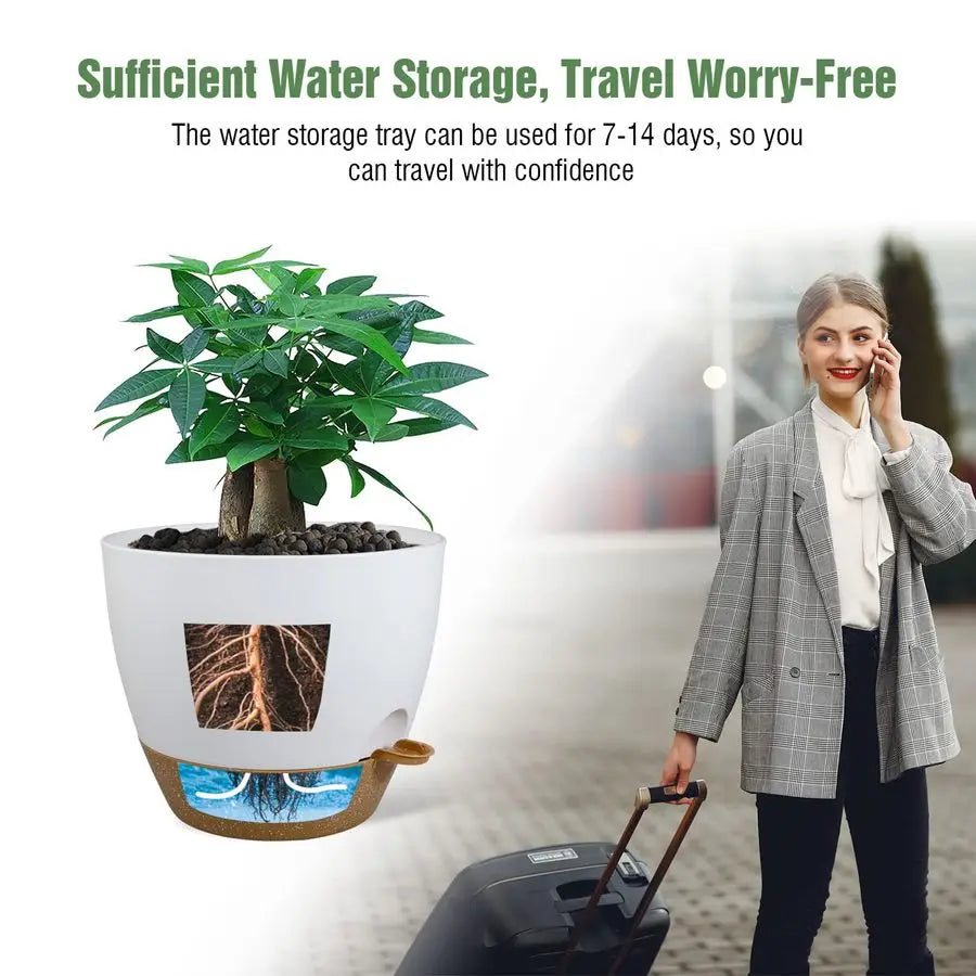XMSJ Self Watering Planters 2-Pack Deep Reservoir