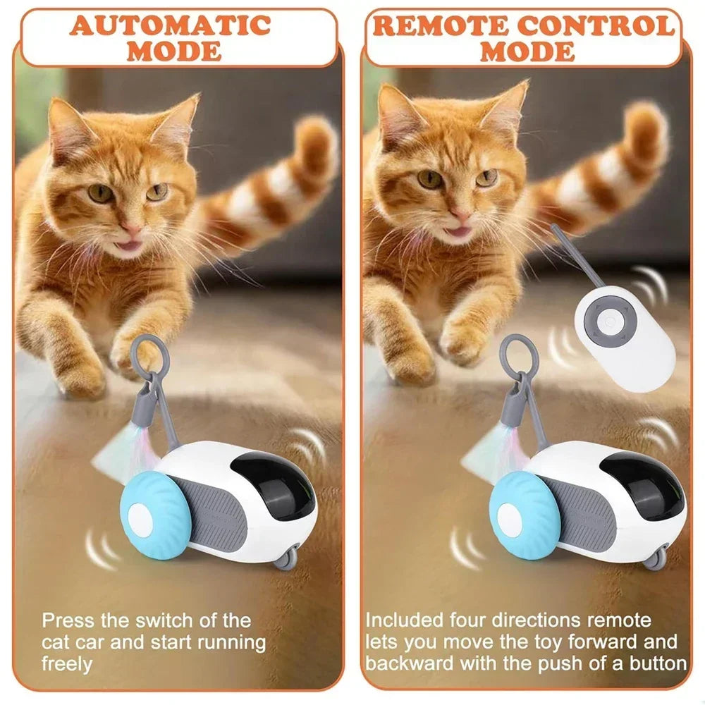 Automatic Rolling Remote Control Toy Car for Cats and Kittens