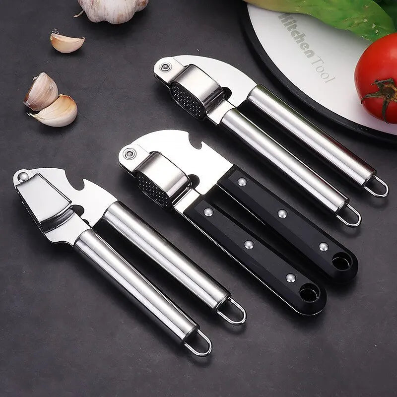 Stainless Steel Manual Garlic Press for Easy Mashing