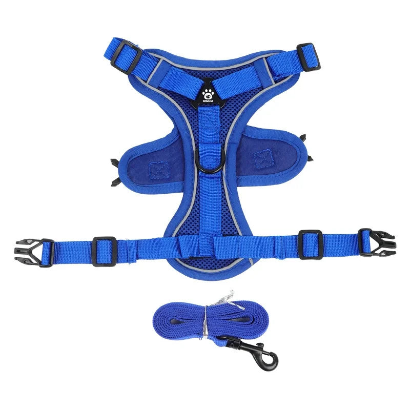No Pull Dog Harness And Leash Set Reflective Adjustable