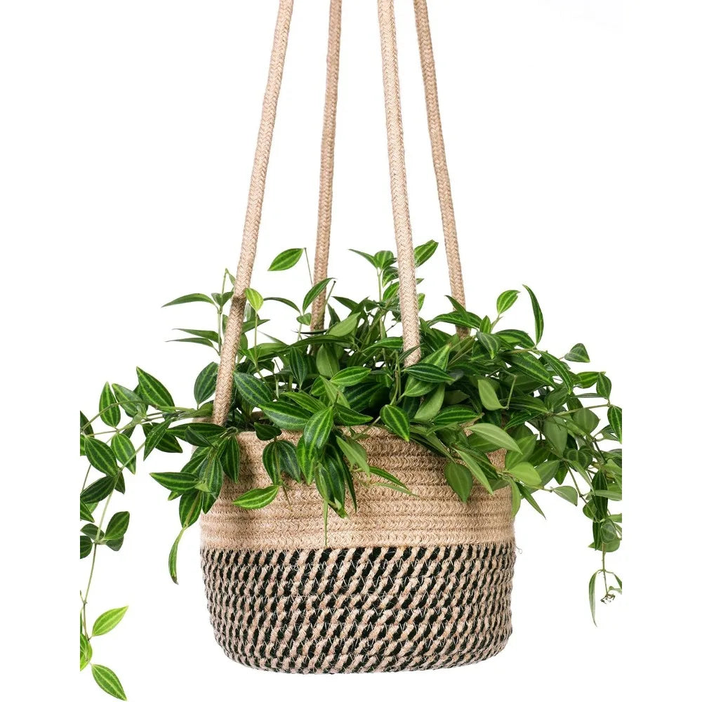 Jute Rope Hanging Planter Basket For Indoor Plants