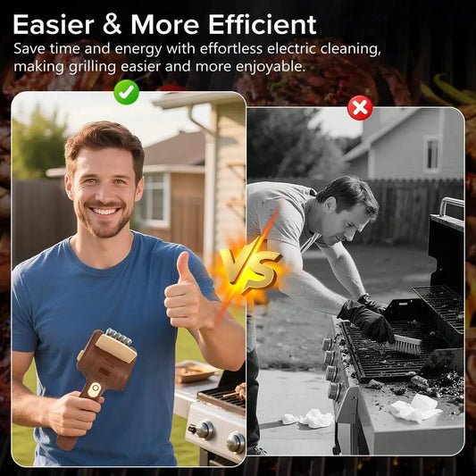 Electric BBQ Grill Brush Rechargeable Cordless Indoor Outdoor Grilling