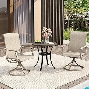 Outdoor Patio Dining Set for 6 with Round Table and Umbrella Hole