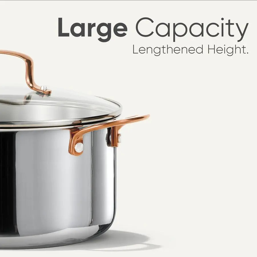 TriPly Stainless Steel Stockpot With Lid Induction Safe