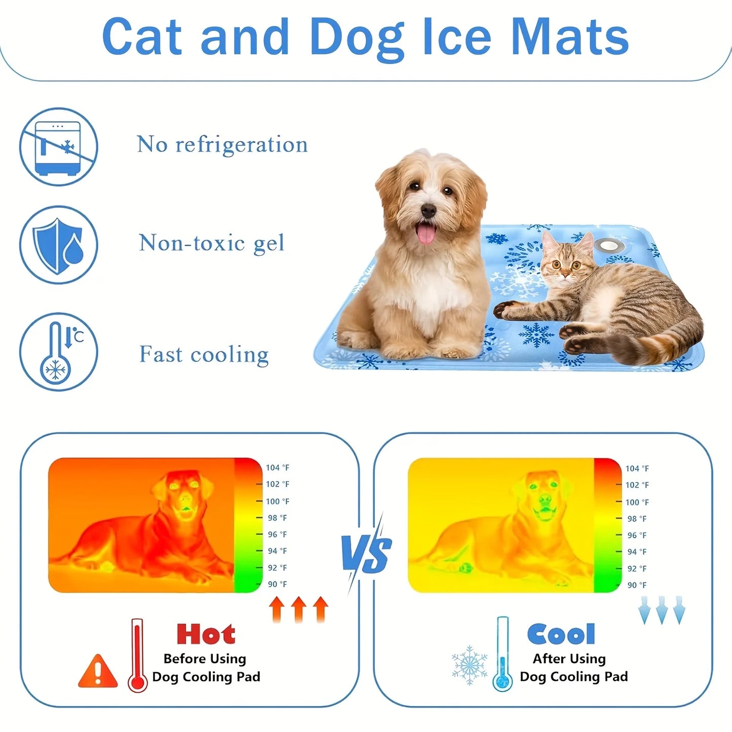 Pet Summer Self-Cooling Pad For Dogs And Cats, Easy Clean Sleeping Bed