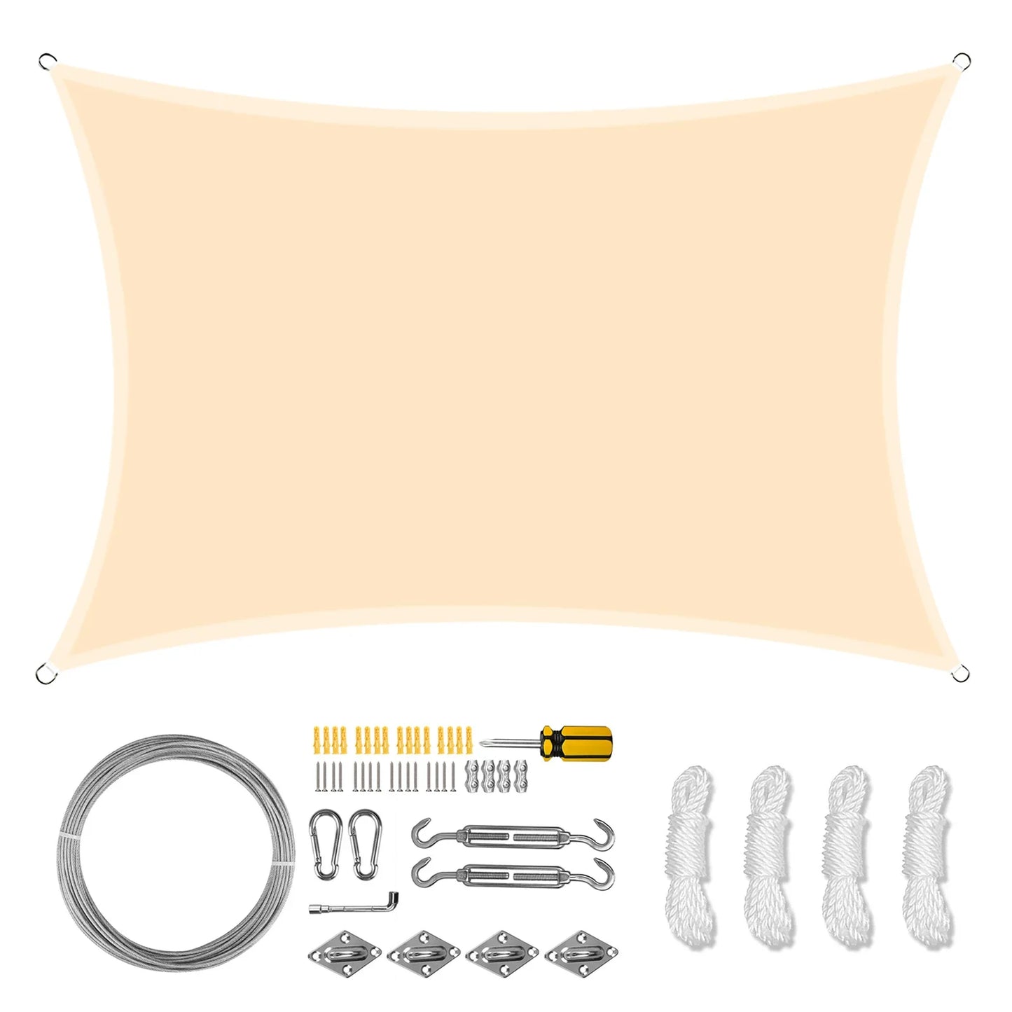 Rectangle Sun Shade Sail Canopy for Outdoor Patio UV Block