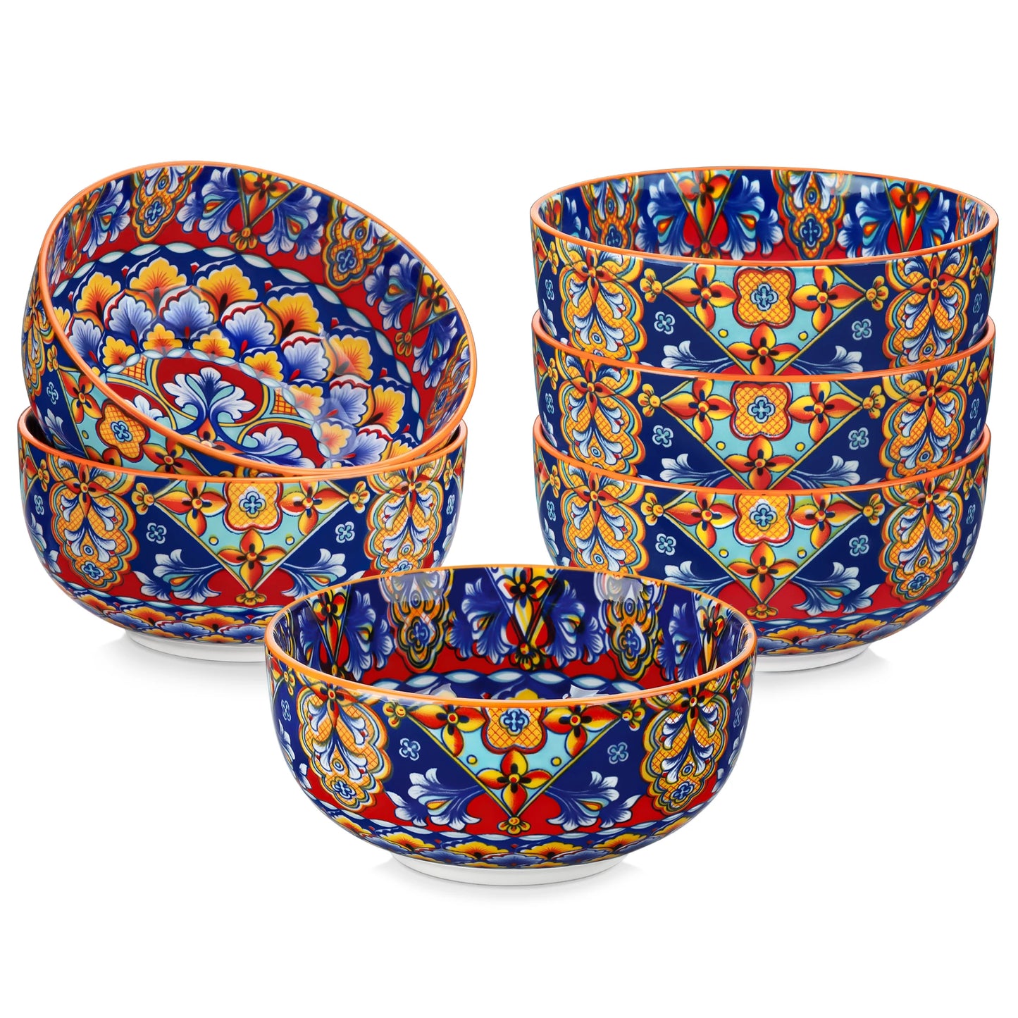 MALACASA Ceramic Cereal Bowls Set For Salad Pasta Oatmeal
