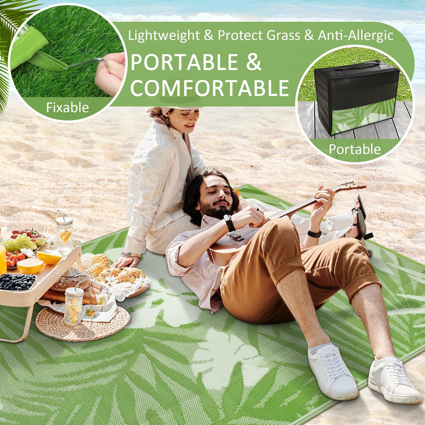 Outdoor Waterproof Rug Made From Recycled Plastic Straw