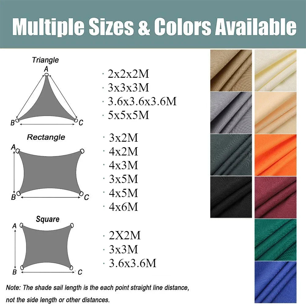 Waterproof Shade Sail Canopy For Outdoor Patio And Garden