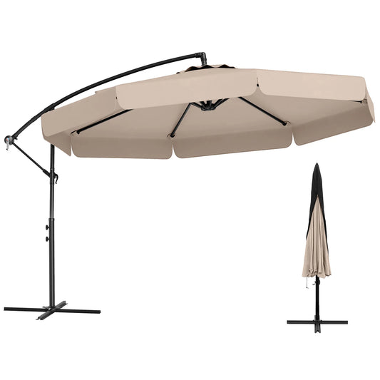 LIFEZEAL Offset Hanging Cantilever Patio Umbrella With Cover