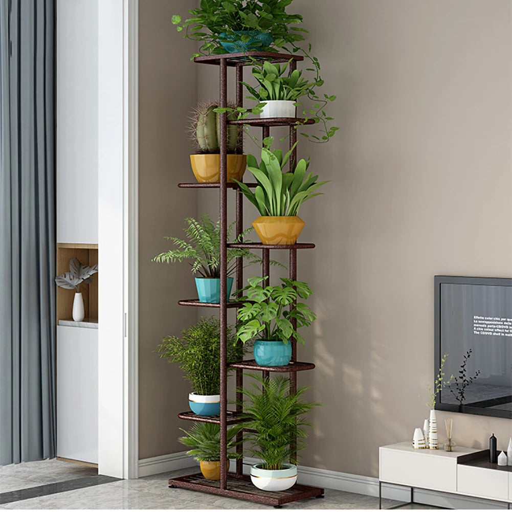 8 Tiers Metal Plant Stand Indoor Outdoor Tiered Shelf
