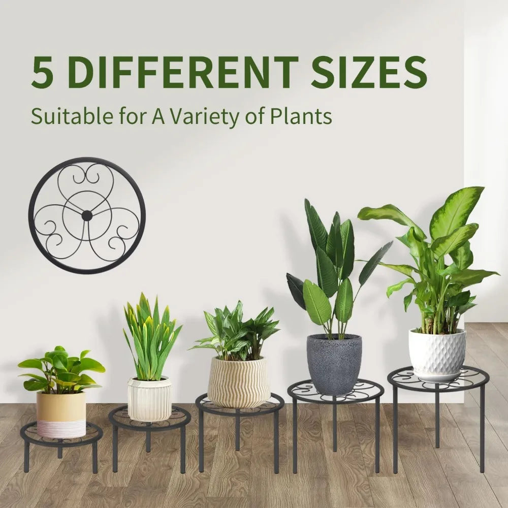 NBVCX Five Metal Plant Stand Set Heavy Duty Indoor Outdoor