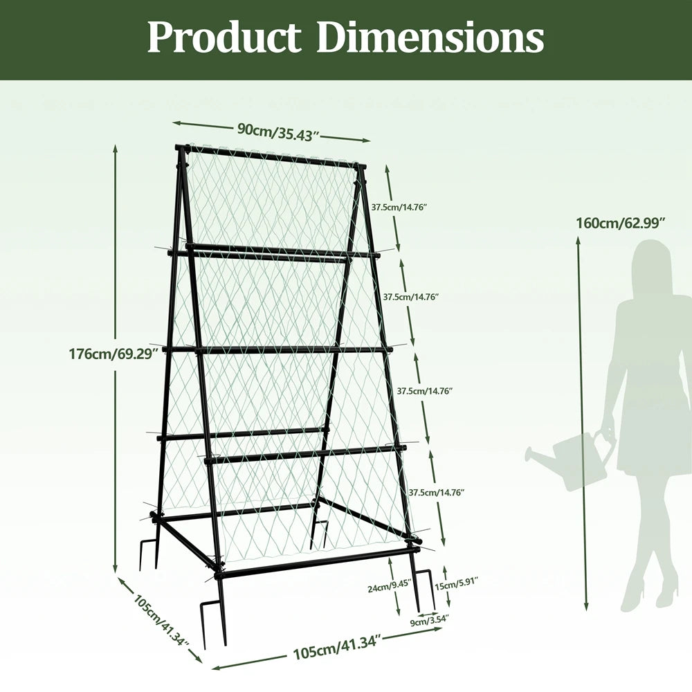 Wisfor A-Shaped Metal Garden Trellis Arch For Climbing Plants