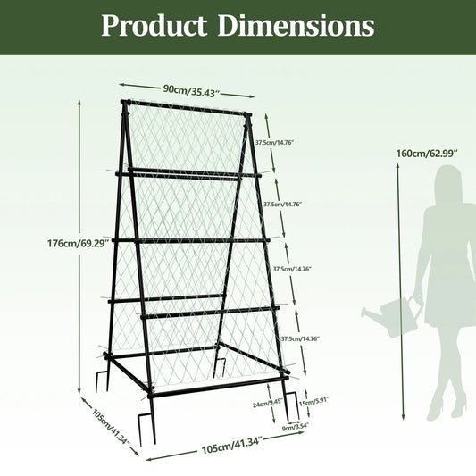 Wisfor A-Shaped Metal Garden Trellis Arch For Climbing Plants