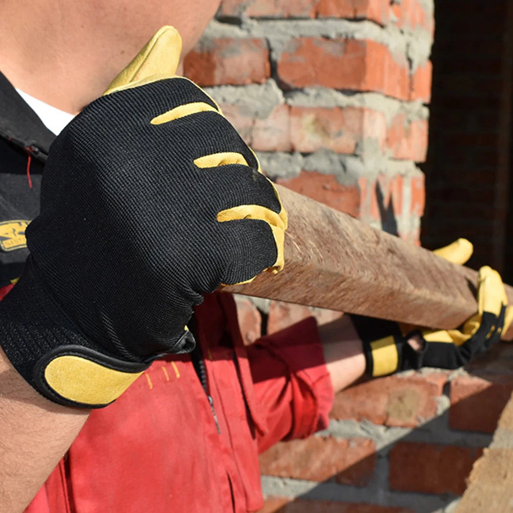 Cowhide Leather Work Gloves for Safety Labour Welding and Gardening