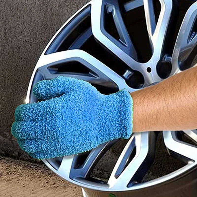 Microfiber Cleaning Glove Coral Velvet for Car Detailing and Dust Removal