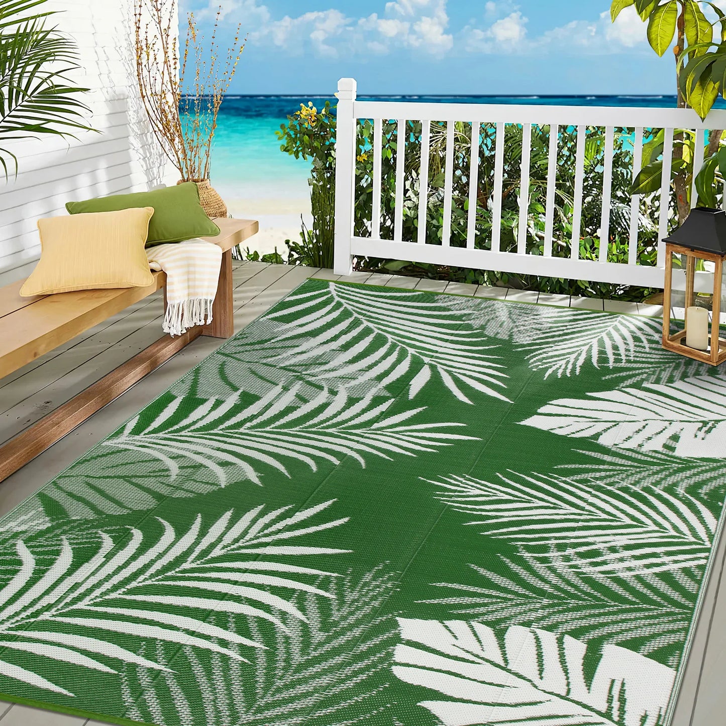 Outdoor Waterproof Rug Made From Recycled Plastic Straw