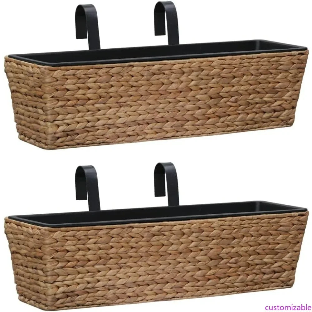 Set Of 2 Hanging Planters For Porch Railing Indoor Outdoor