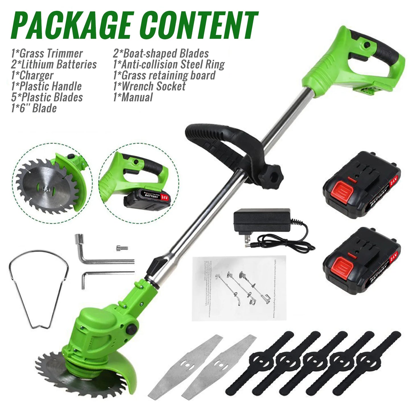 Cordless 2 In 1 Weed Trimmer With Brushless Motor Lawn