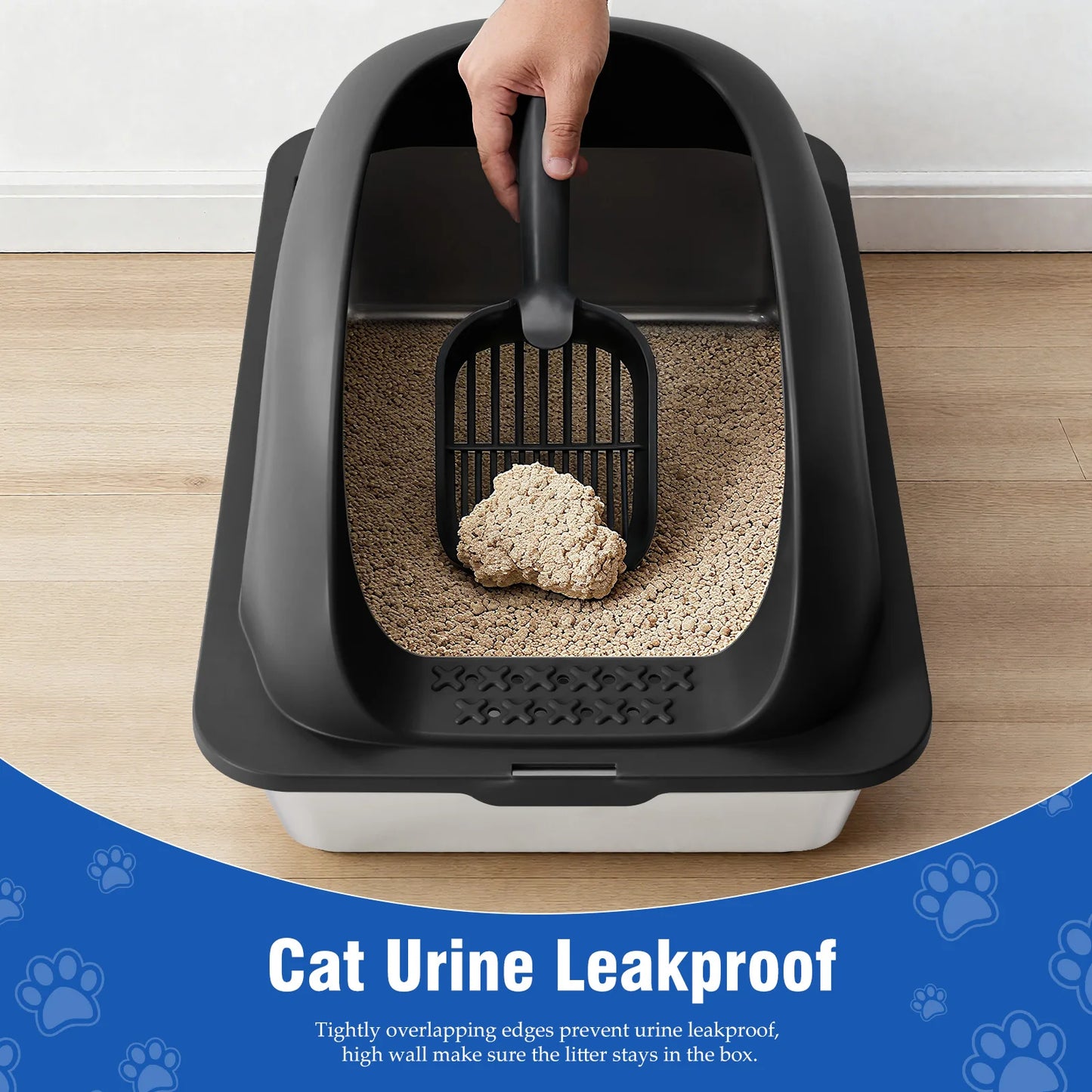 Stainless Steel Cat Litter Box With Lid And Scoop Included