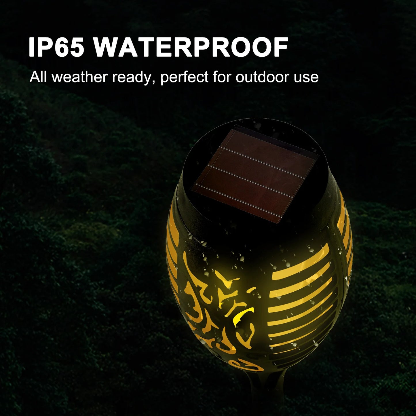 Solar Torch Lights With Flickering Flame Outdoor Waterproof Pathway Lights
