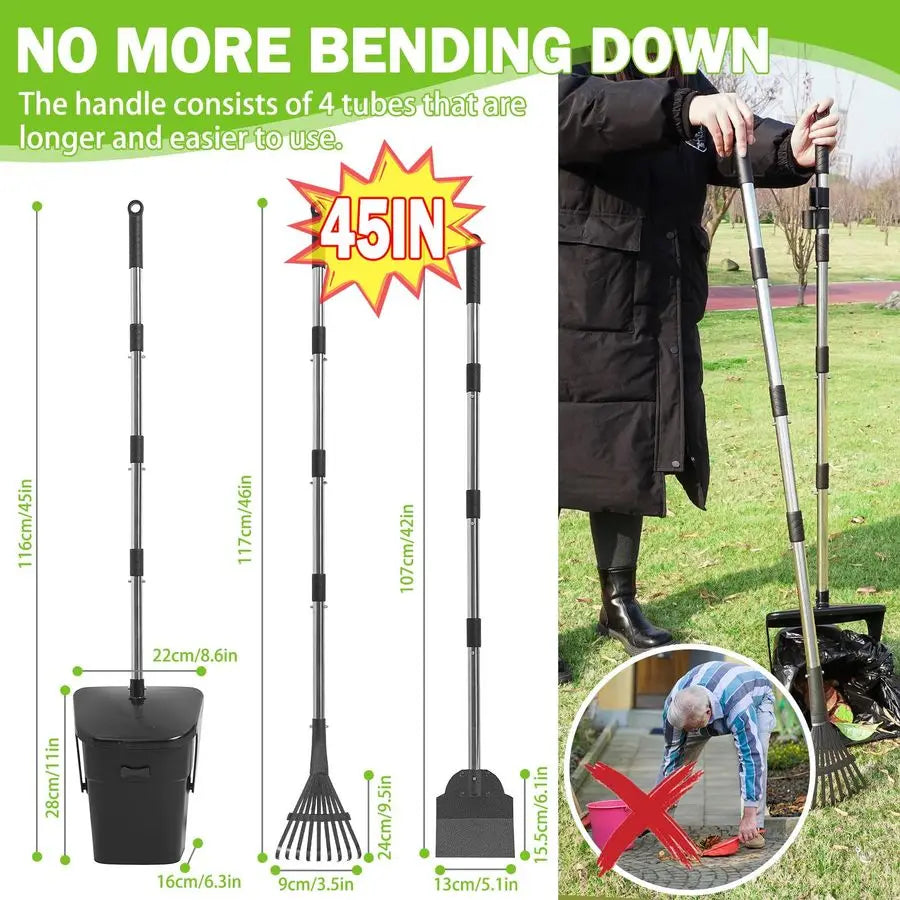 Dog Pooper Scooper Kit With Waste Bags for Yard Cleanup