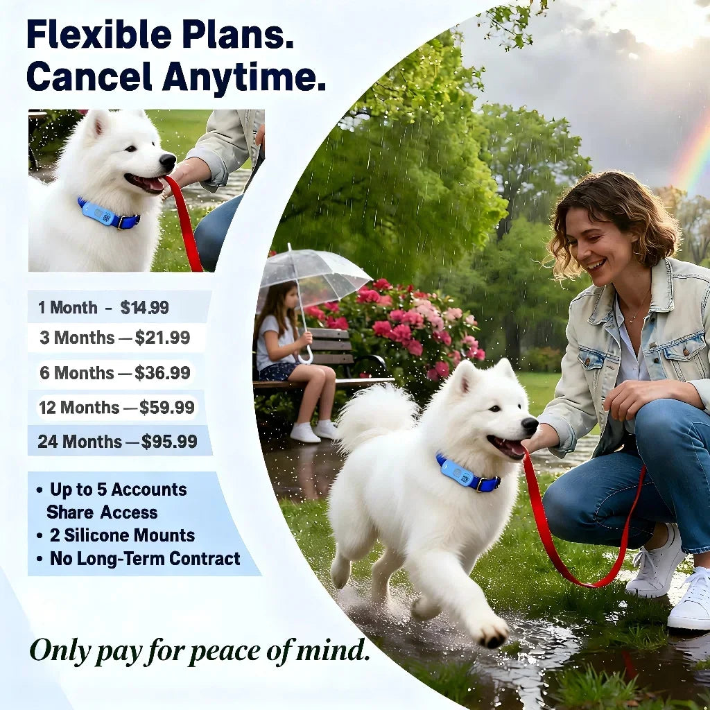 WANWAYTECH GPS Pet Tracker With IoT SIM WiFi Anti-Lost Locator