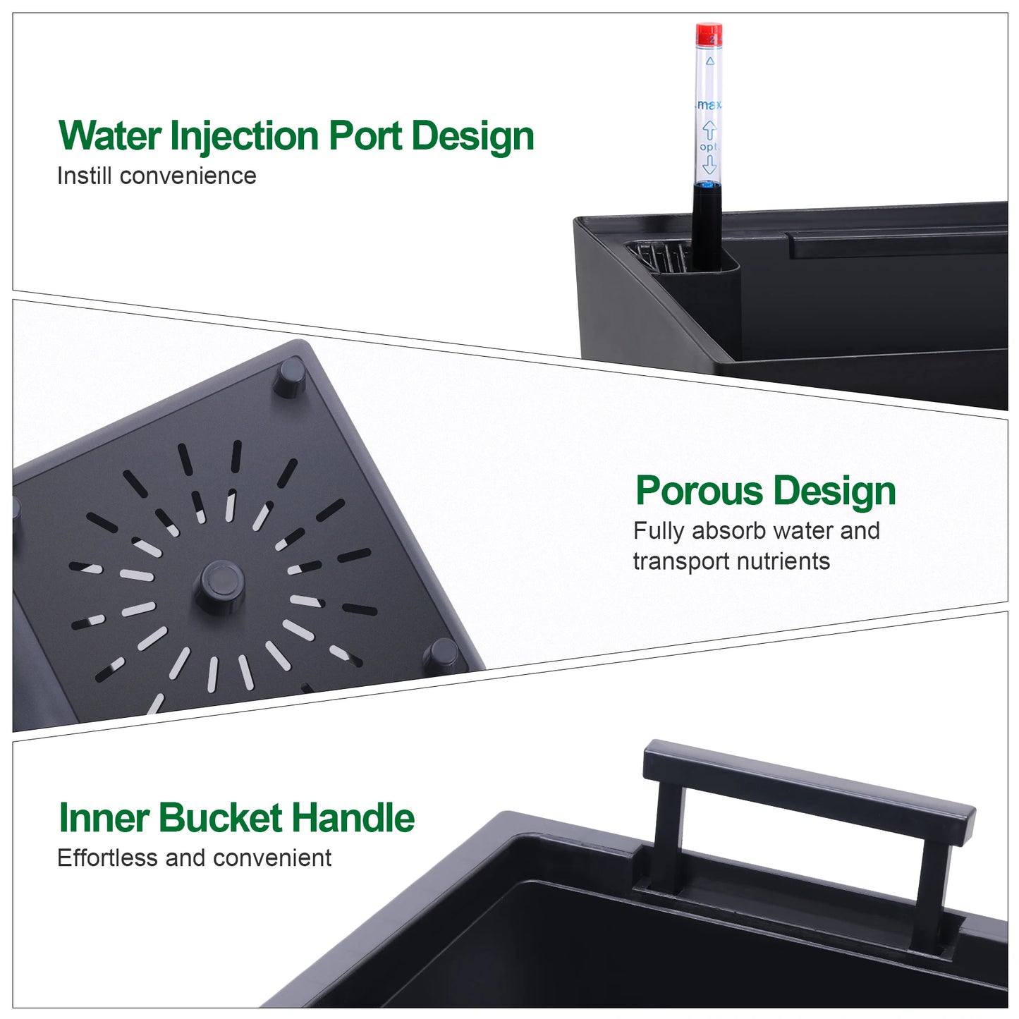 Two Pack Indoor Outdoor Planter Pots With Drainage Auto Watering