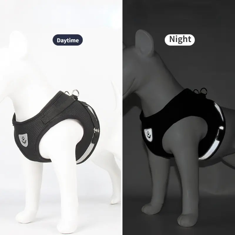 Breathable Mesh Undershirt Harness Adjustable For Pets With Reflective Straps