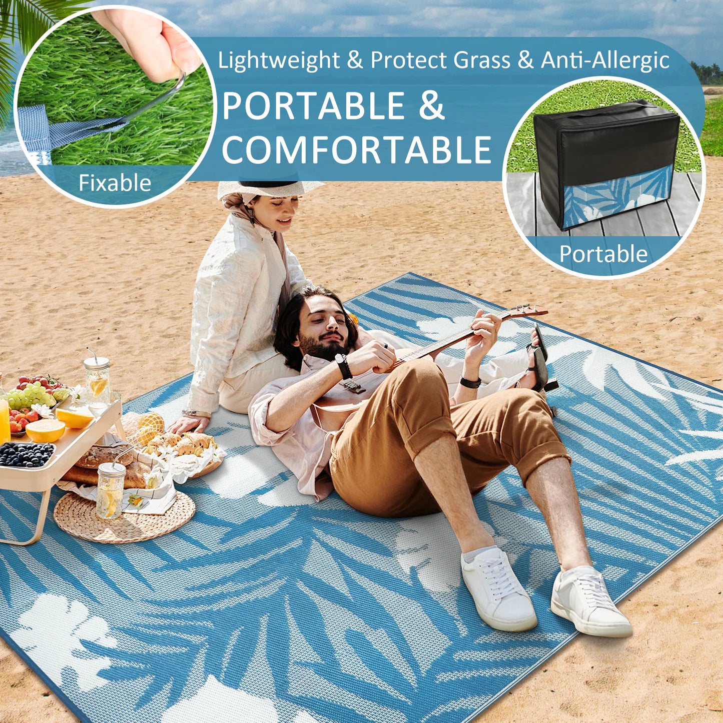 Outdoor Waterproof Rug Made From Recycled Plastic Straw