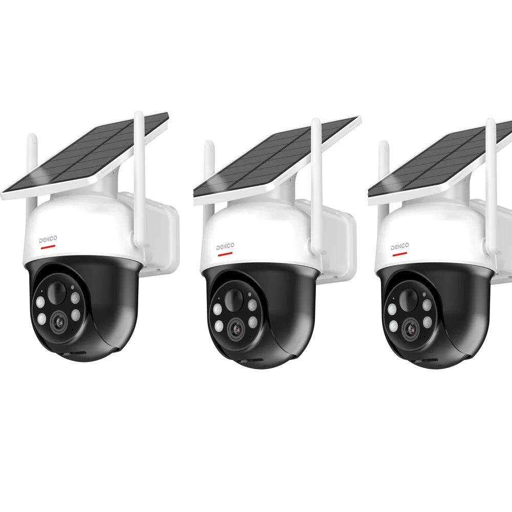 Dekco Solar WiFi Camera 3MP Wireless Battery PTZ Security