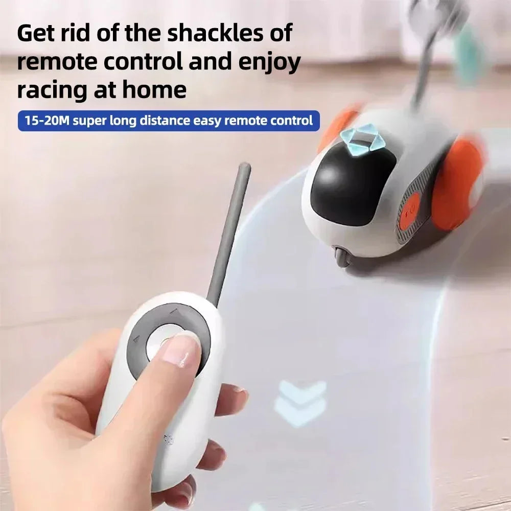 Automatic Rolling Remote Control Toy Car for Cats and Kittens