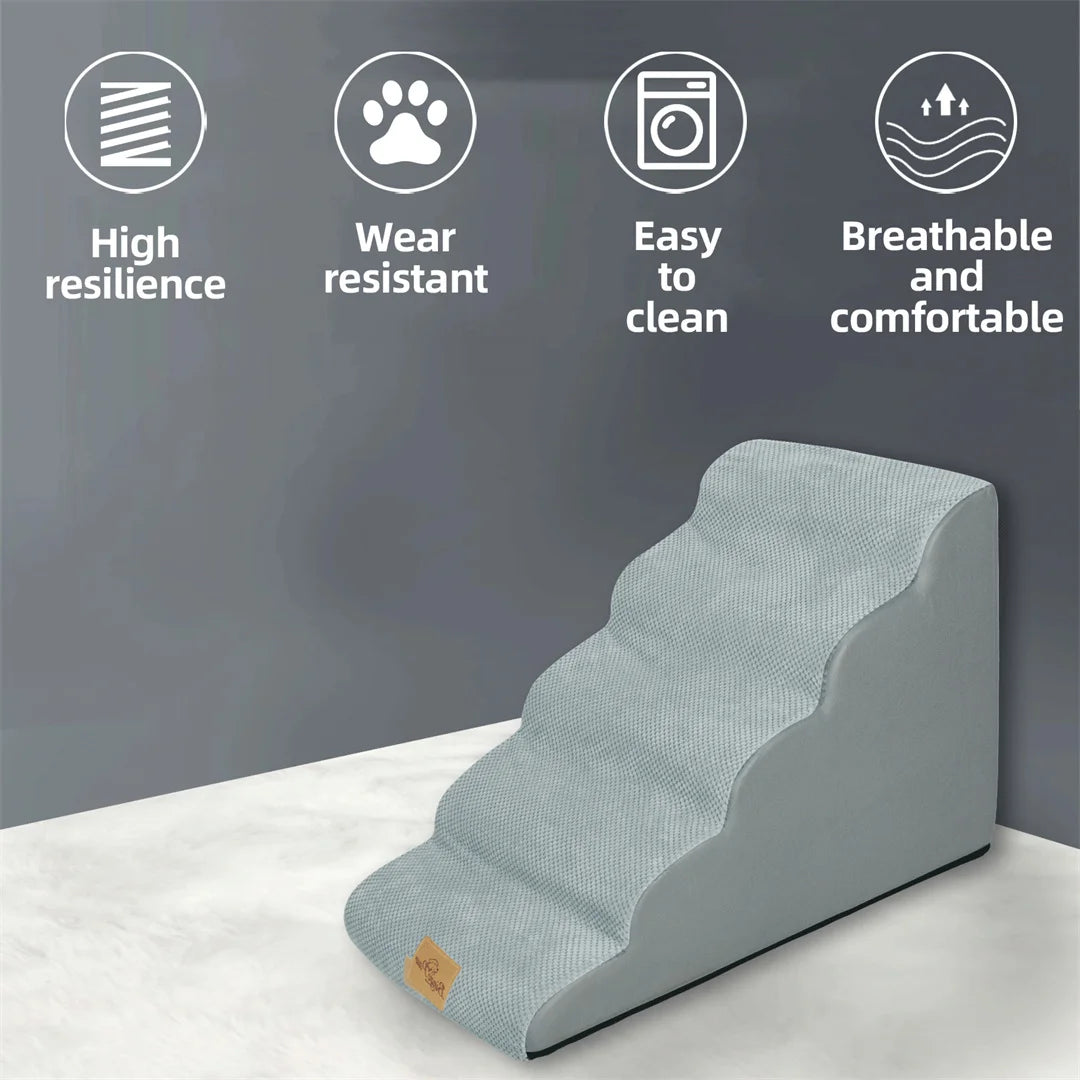Pet Dog Stairs for High Beds and Sofas With Non Slip Washable Cover