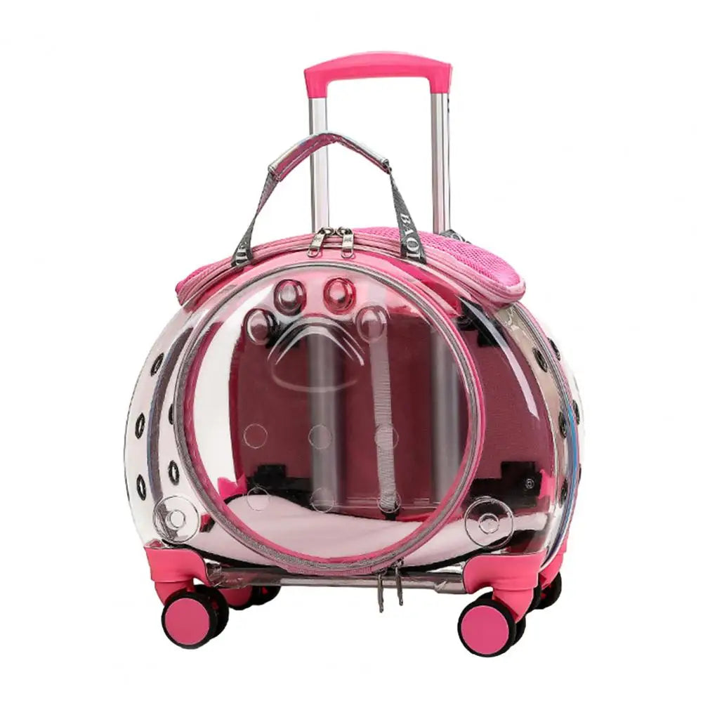 Pet Trolley Case With Clear Ventilation Holes And Silent Wheels